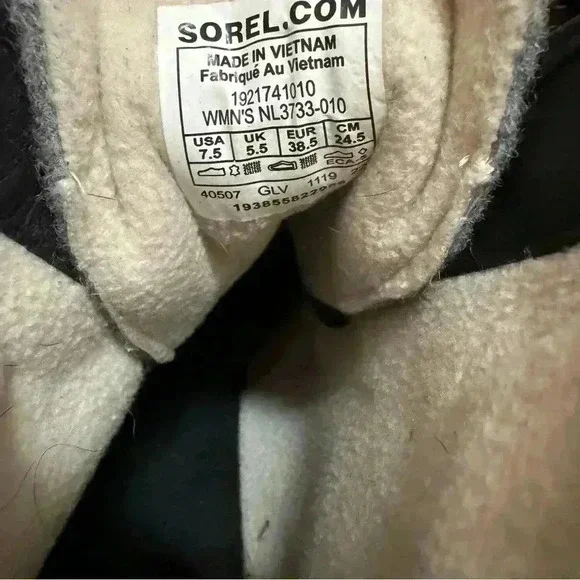 Sorel Women's Harlow Cozy Lace Up Booties Black Gray 7.5 hiking leather winter - Picture 14 of 14